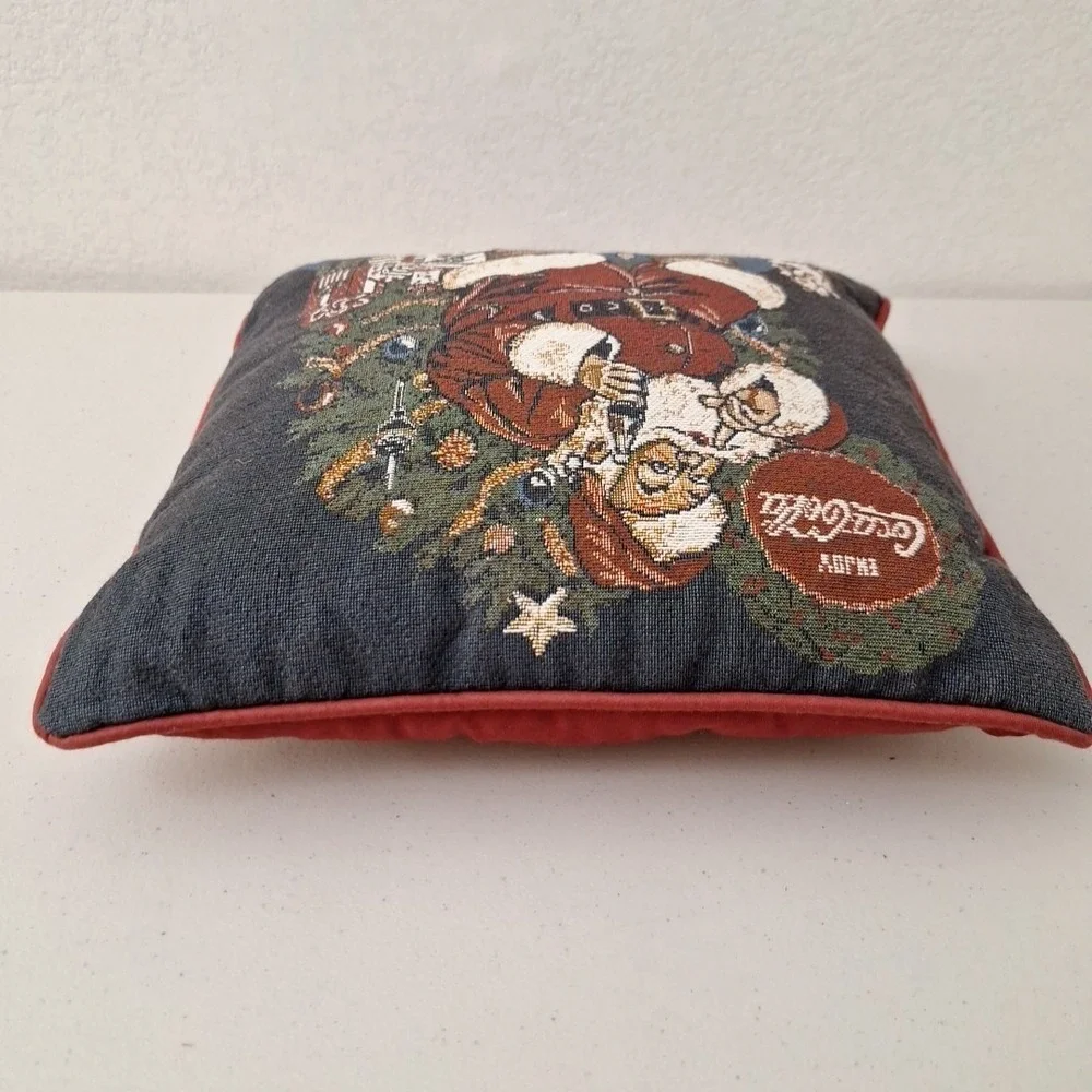 Vintage 1993 Coca Cola Christmas Throw Pillow  